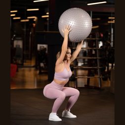 БЕЗ УПАКОВКИ Фитбол массажный STARFIT GB-301 антивзрыв, тепло-серый пастельный, 75 см