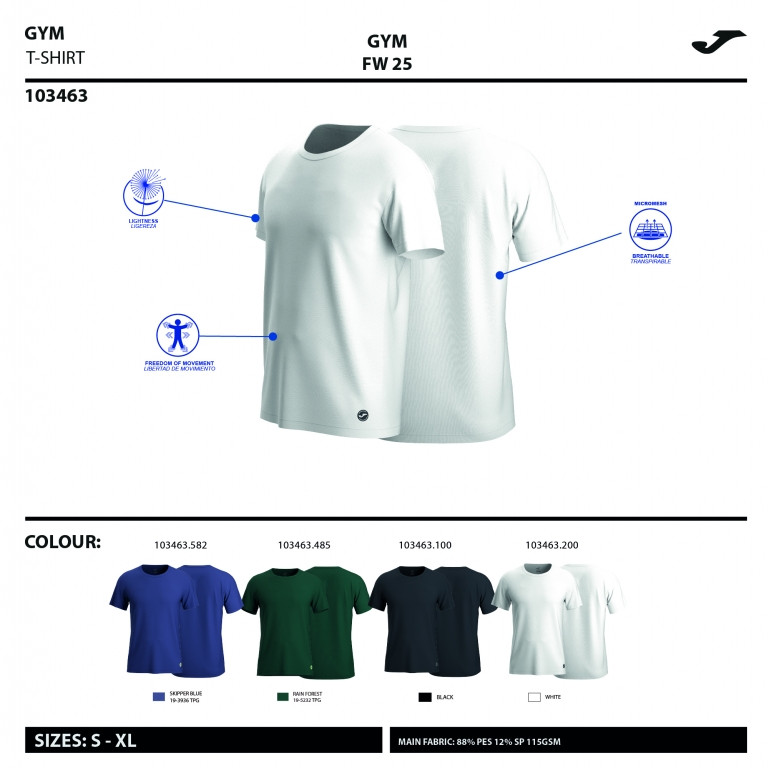 CAMISETA MANGA CORTA INDOOR GYM    