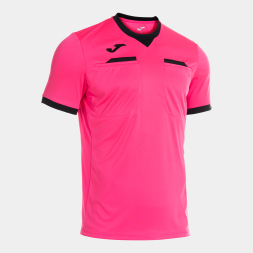 Футболка судейская JOMA CAMISETA MANGA CORTA REFEREE ROSA FLUOR NEGRO