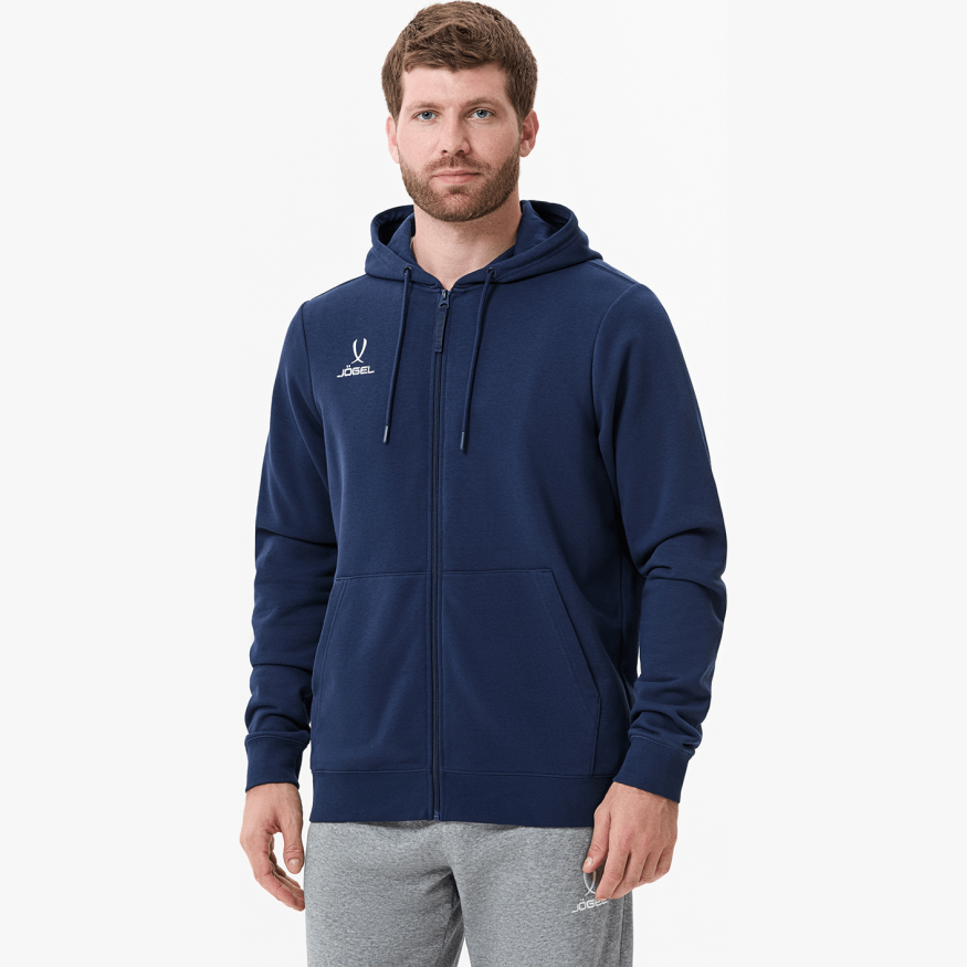 Худи на молнии JOGEL ESSENTIAL Cotton Zip Hoodie, темно-синий