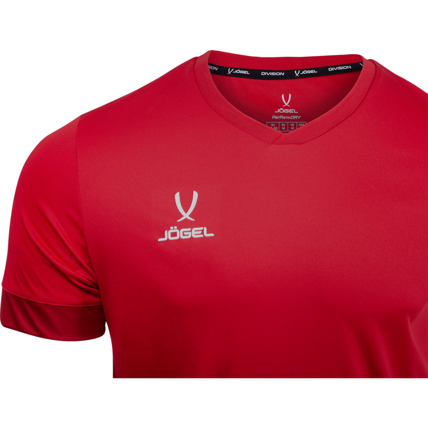 Футболка игровая JOGEL DIVISION PerFormDRY Union Jersey, красный/ темно-красный/белый, детский