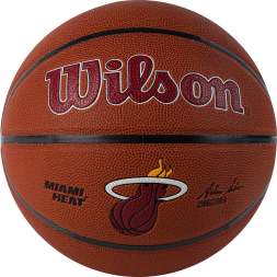 Мяч баск. WILSON NBA Miami Heat, WTB3100XBMIA р.7, синт.кожа (композит), коричнево-красный