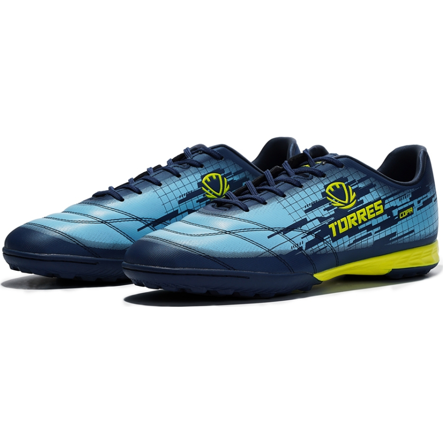 Бутсы футбольные (многошиповки) подростковые TORRES COPA-J, TS234237-736-37, р.37, сине-голубой