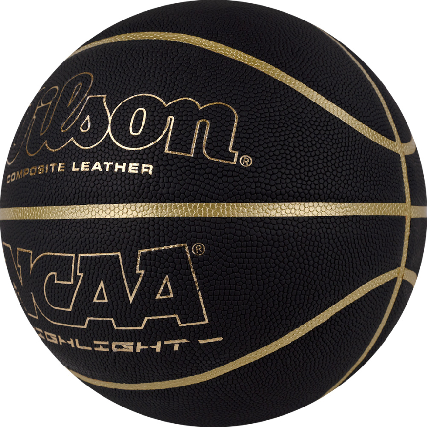 Мяч баск. WILSON NCAA Highlight Gold, WTB067519XB07, р.7, композит, бут.камера, черно-золотистый