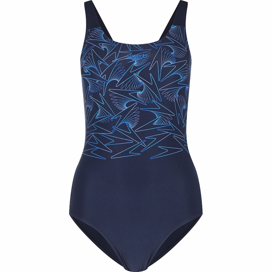 Купальник SPEEDO Hyperboom Splice Muscleback, 8-1347018661, р.30 (рос.42), темно-синий