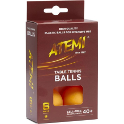 Мячи для настольного тенниса Atemi 1* оранж., 6 шт.