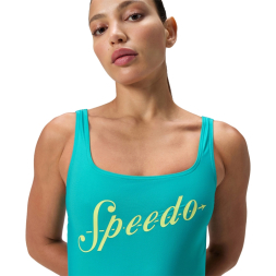Купальник SPEEDO Logo Square Back Swimsuit, 8-00521216038, р.30 (рос.42), cеро-бирюзовый