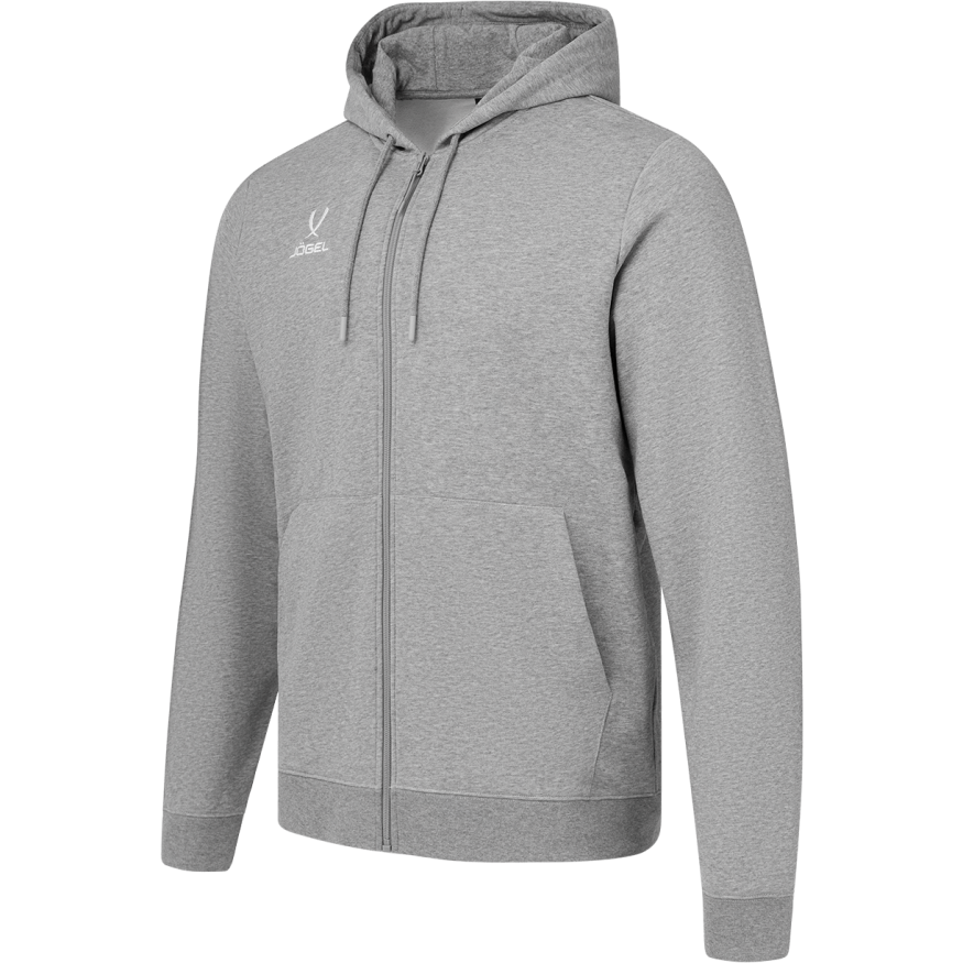 Флисовое худи на молнии JÖGEL ESSENTIAL Cotton Fleece FZ Hoodie, серый меланж