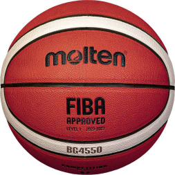 Мяч баск. MOLTEN B6G4550X р.6, FIBA Appr, 12 пан, синт. кожа, нейл.кор,кор-беж-чер