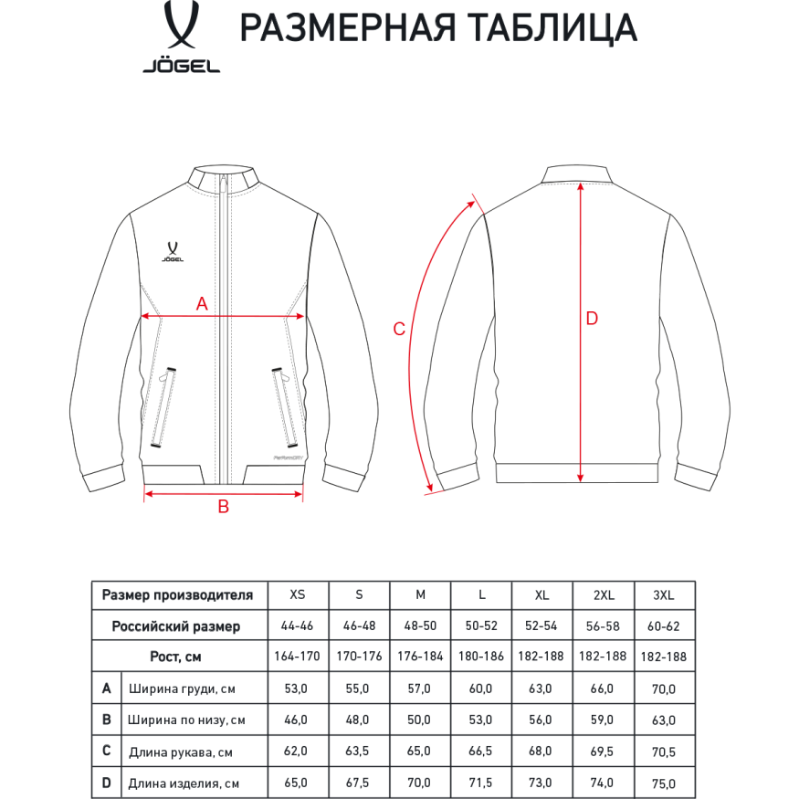 Куртка парадная JOGEL PREMIER PerFormDRY Woven Jacket, красный