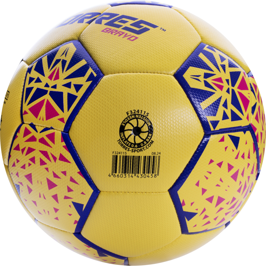 СЦ*Мяч футб. TORRES Bravo-5, F324115, р.5, ПУ, 4 сл, 32 п, гибрид.сшивка, желтый