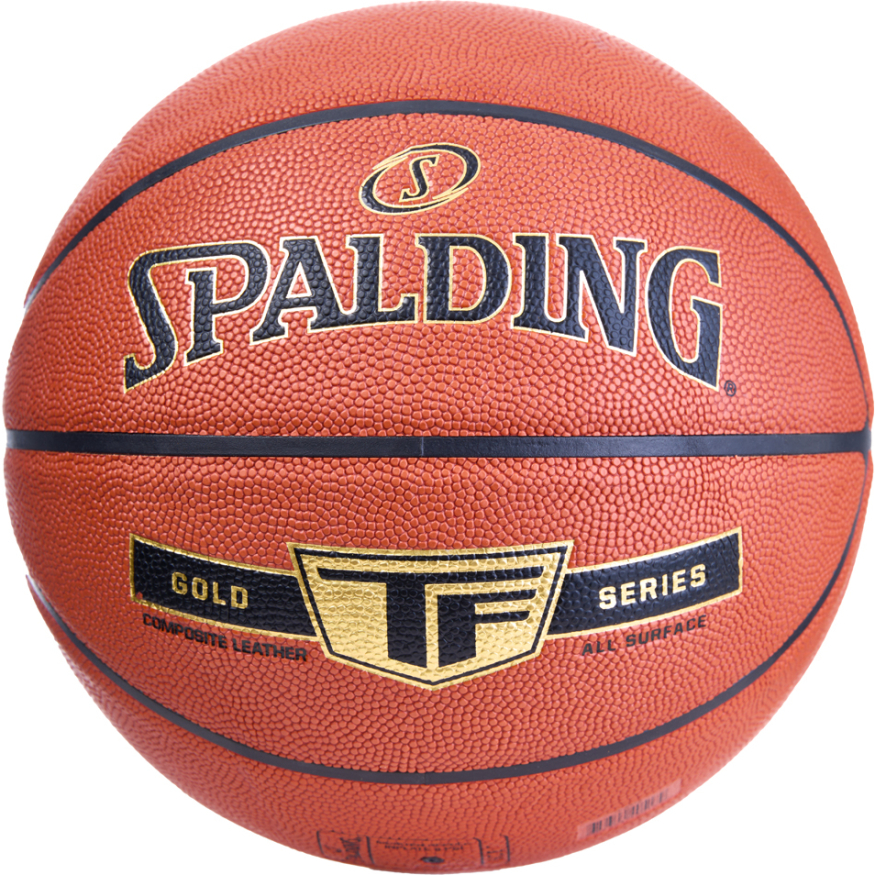 Мяч баск. SPALDING TF Gold 76857z, р.7, композит (микрофибра), коричнево-черный