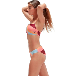 Купальник SPEEDO Womens Printed Adjustable Thinstrap 2 Piece 8-00308314497, размер 30, российский размер 42, полиэстер, эластан, мултикол