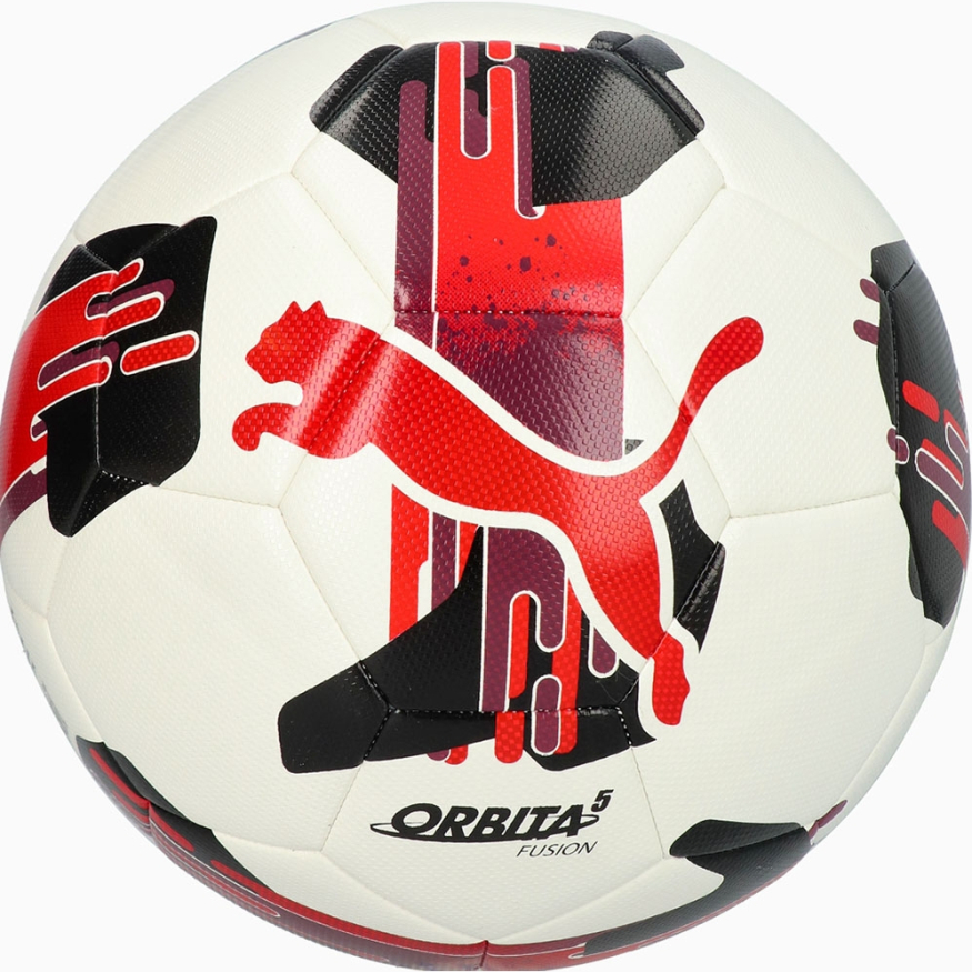 Мяч футб. PUMA Orbita 5 Fusion, 08433104, р.5, 32 пан, ТПУ, термосшивка, бело-красный
