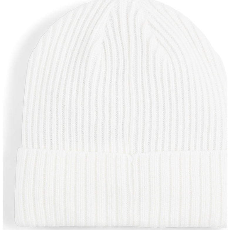 Шапка PUMA Ribbed Classic Cuff Beanie, 02403806, белый