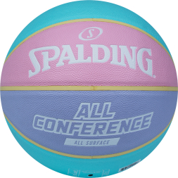 Мяч баск. SPALDING All Conference р.6, 77065, композит, голубо-розовый