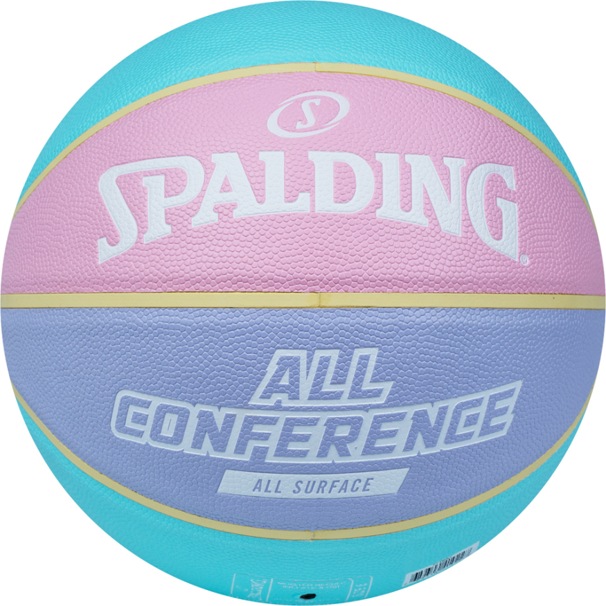 Мяч баск. SPALDING All Conference р.6, 77065, композит, голубо-розовый
