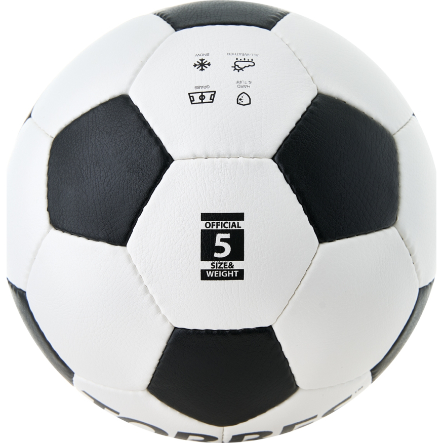 Мяч футб. TORRES Main Stream, F30185, р.5, 32 пан. ПУ, 4 под. слоя, руч. сшивка, бело-черный