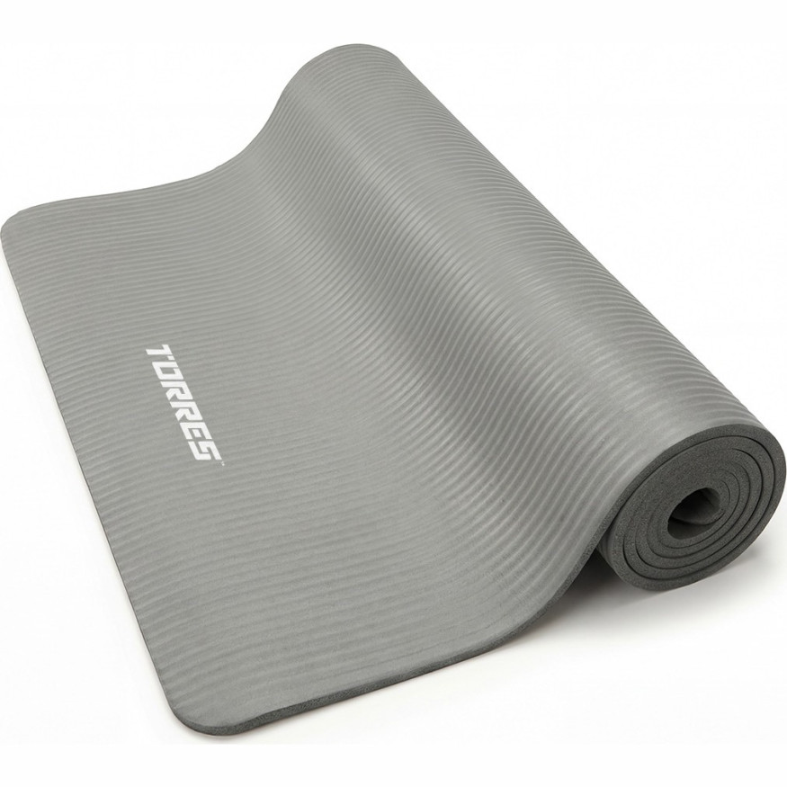 Коврик для йоги TORRES SOFT, YL10108, NBR(синт.каучук), толщина 0,8 см, серый