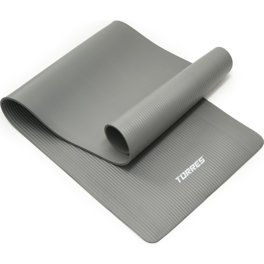 Коврик для йоги TORRES SOFT, YL10108, NBR(синт.каучук), толщина 0,8 см, серый