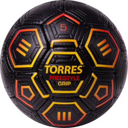 Мяч футб. TORRES Freestyle Grip, F323765, р.5, 32 панели. PU, ручная сшивка, черно-желт-красн