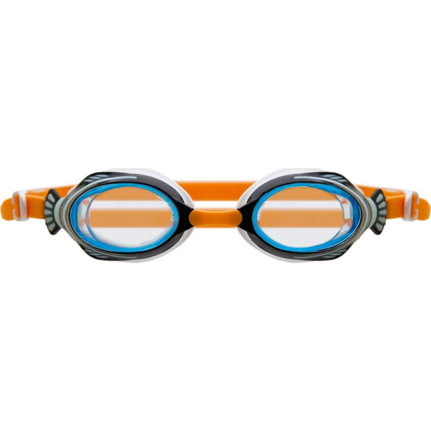 Очки детские для плав TORRES Fish Kids, SW-32522OR, голубые линзы,бело-ч оправа, раздв  рег ремешок