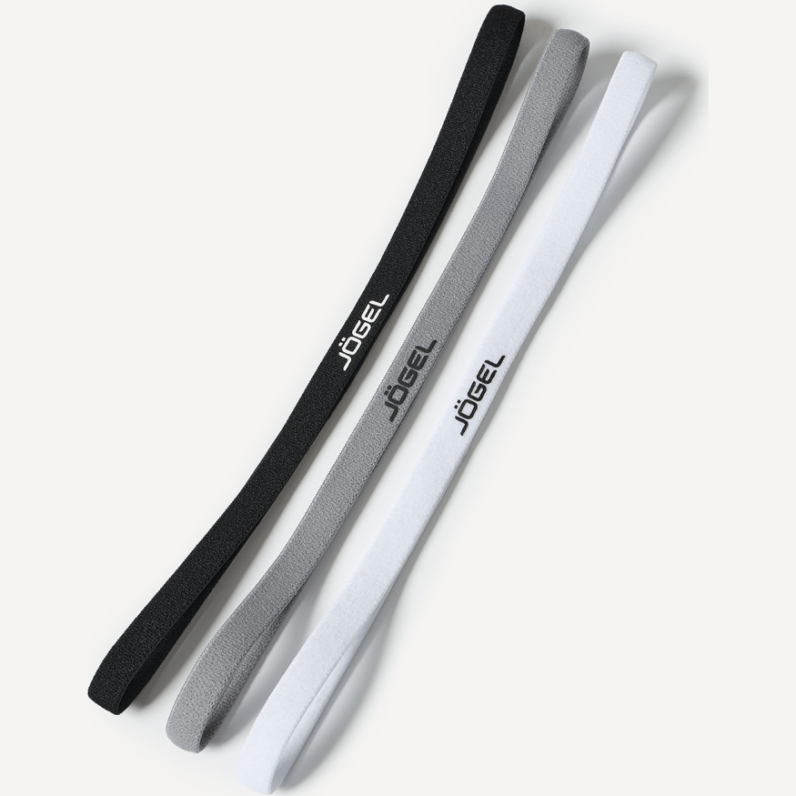 Резинки спортивные на голову JOGEL CAMP Training Headbands 3 Pack, черный/серый/белый