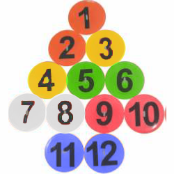 Набор маркеров с номерами ATEMI, арт.AMC-BA02, 12 шт (6 цветов)