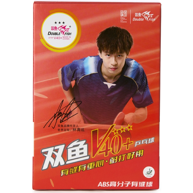 Мяч для наст. тенниса DOUBLE FISH 3***, V111F, диам. V40+мм, ITTF Appr,плаcтик,упак.6 шт, белый