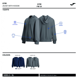 CHAQUETA CON CAPUCHA INDOOR GYM  