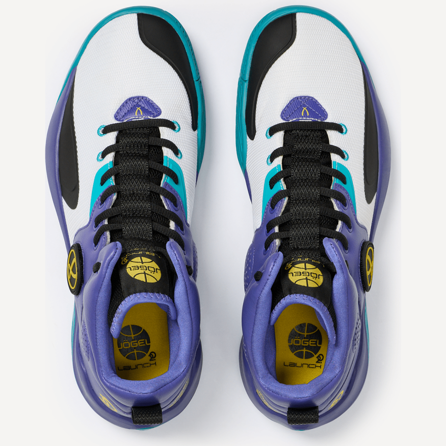 Кроссовки баскетбольные JÖGEL Launch 2.0 MID, белый/фиолетовый/голубой