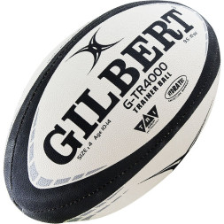 Мяч для регби GILBERT G-TR4000, 42097704, р 4, резина, ручная сшивка, бело-черно-серый