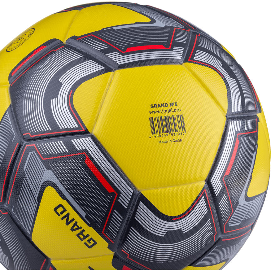 Мяч футбольный JOGEL Grand №5, желтый/серый/красный