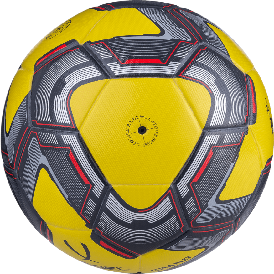 Мяч футбольный JOGEL Grand №5, желтый/серый/красный
