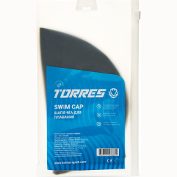 Шапочка для плав. TORRES, SW-12507BK, черный, силикон