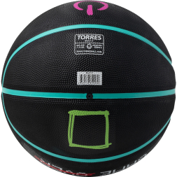 Мяч баск. TORRES Game Over B023117, р.7, резина, нейлон. корд, бут. кам., черный