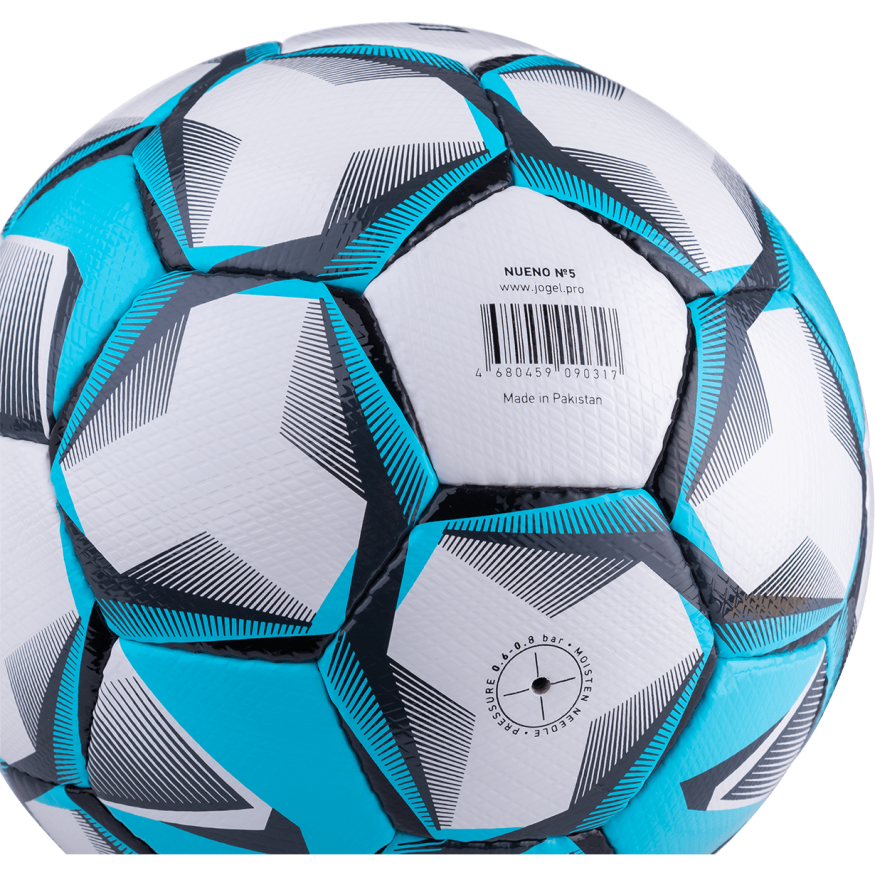 Мяч футбольный JOGEL Nueno №5, белый/голубой/черный