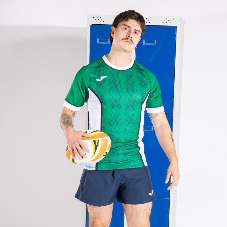 Регбийка JOMA CAMISETA MANGA CORTA MYSKIN III VERDE BLANCO
