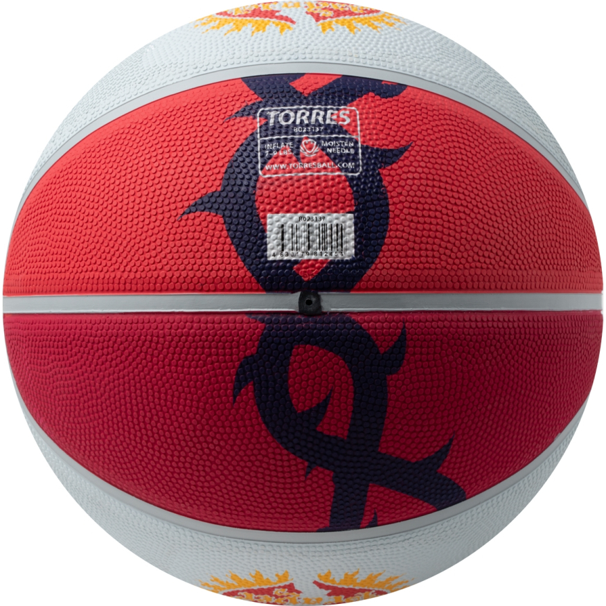 Мяч баск. TORRES Prayer, B023137, р.7, резина, нейлон.корд, бут. кам., красно-серо-фиолет
