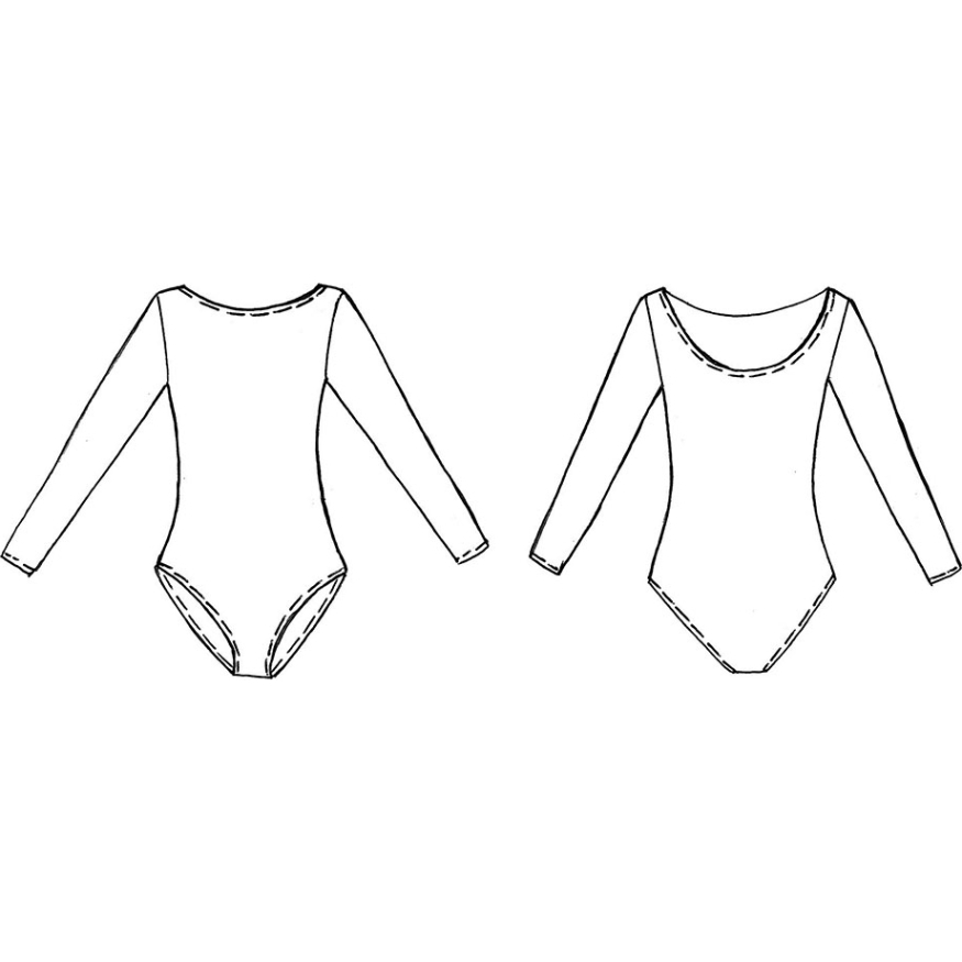 Купальник гимнастический с длинным рукавом Indigo SM-093-30, размер 30, белый