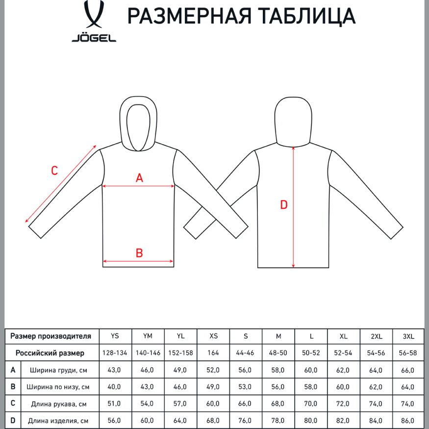 Куртка ветрозащитная JÖGEL DIVISION PerFormPROOF Shower Jacket, красный, детский