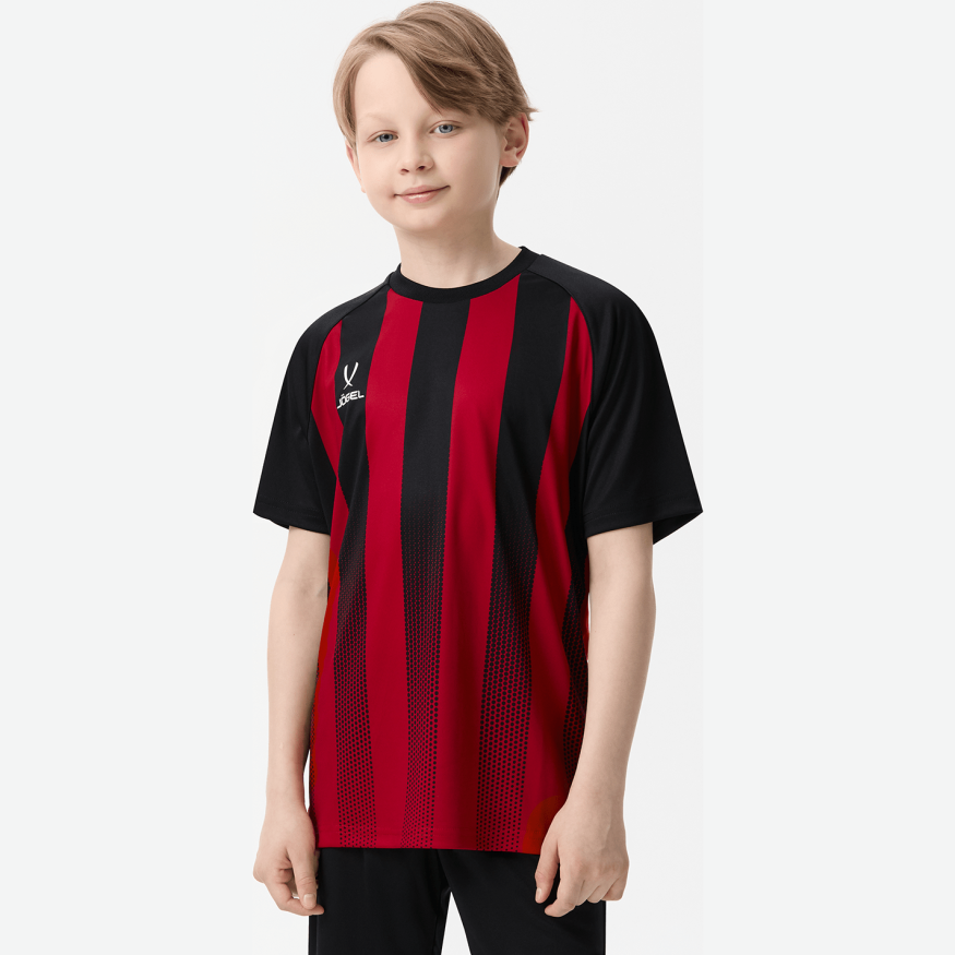 Футболка игровая JOGEL CAMP Striped Jersey, красный/черный, детский