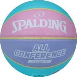 Мяч баск. SPALDING All Conference р.6, 77065z, композит, голубо-розовый