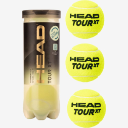 Мяч теннисный HEAD Tour XT 3B, 570823, уп.3 шт,одобр.ITF,сукно,нат.резина,желтый