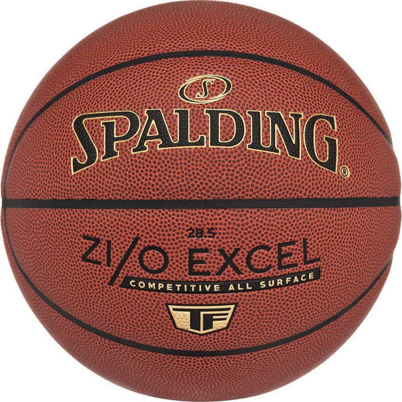 Мяч баск  SPALDING TF ZiO Excel, 76940z, р 7, композит  кожа (ПУ), коричнево-черный