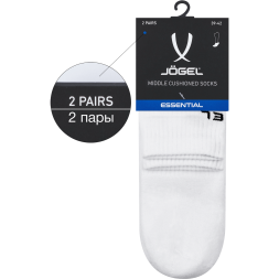 Носки средние JÖGEL ESSENTIAL Mid Cushioned Socks, белый