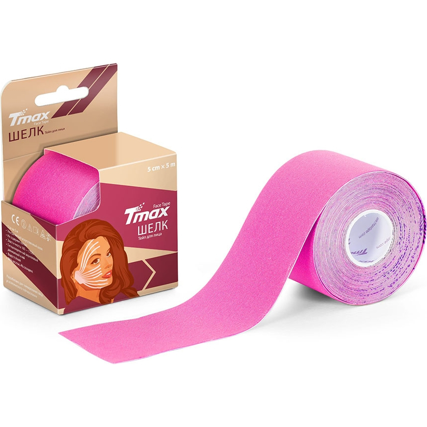 Тейп кинезиологический Tmax Beauty Tape (5см x 5м),арт 423246,вискоза, розовый