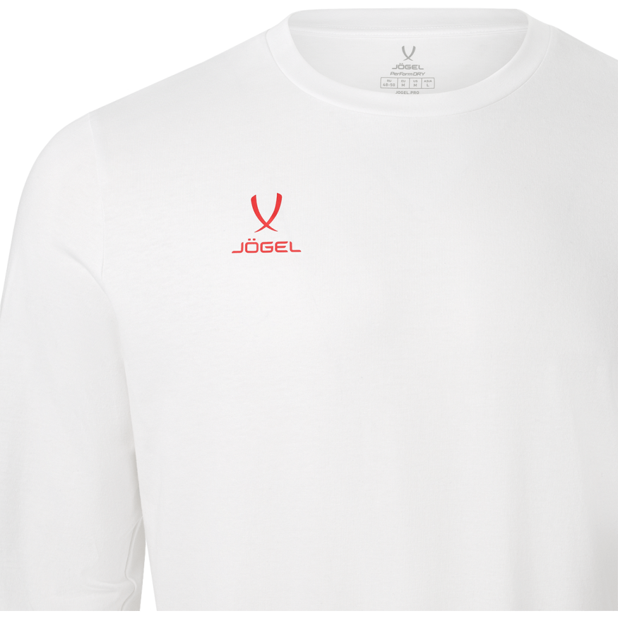 Футболка баскетбольная с длинным рукавом JÖGEL DIVISION PerFormDRY Pre-Match Longsleeve Jersey, белый