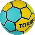 Мяч ганд. TORRES Training, H32153, р.3, ПУ, 4 подкл. слоя, руч. сшивка, желто-голубой