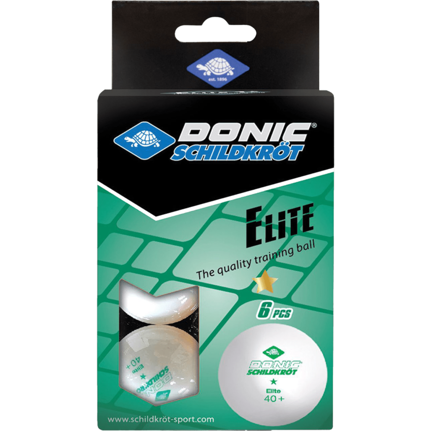 Мяч для настольного тенниса Donic 1* Elite, белый 6 шт.
